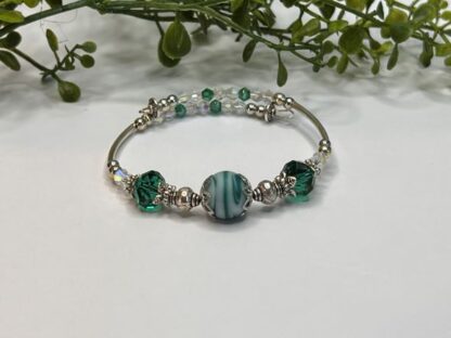 Emerald Green Beaded Statement Bracelet