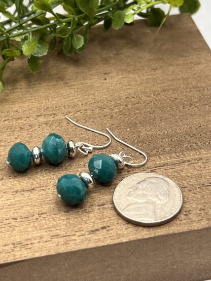 Beaded Boho Teal and Silver Earrings