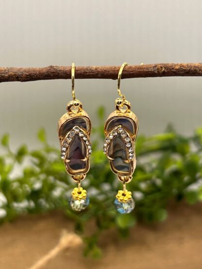 Flip Flop Beaded Dangle Earrings