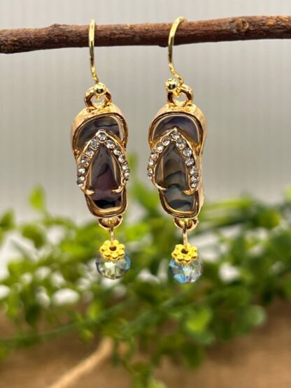 Flip Flop Beaded Dangle Earrings