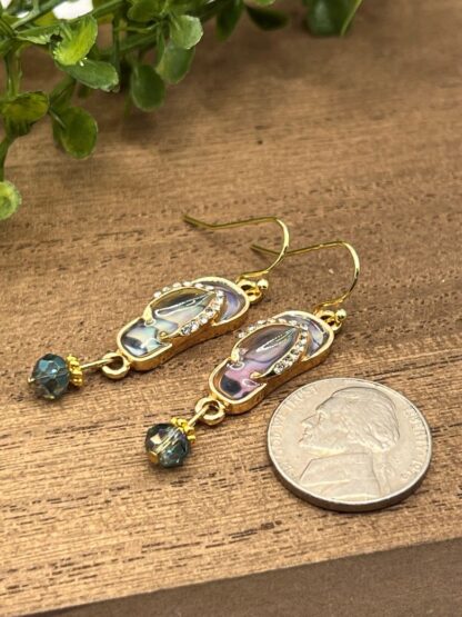 Flip Flop Beaded Dangle Earrings