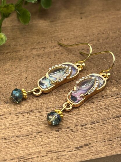 Flip Flop Beaded Dangle Earrings