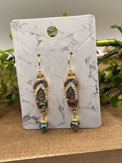 Flip Flop Beaded Dangle Earrings