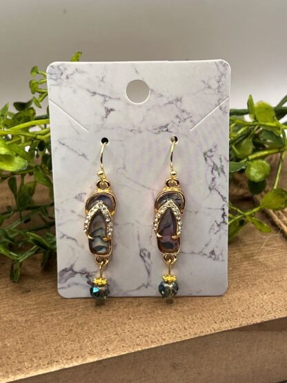 Flip Flop Beaded Dangle Earrings