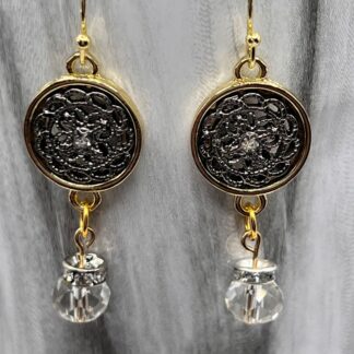 Two Tone Beaded Dangle Earrings