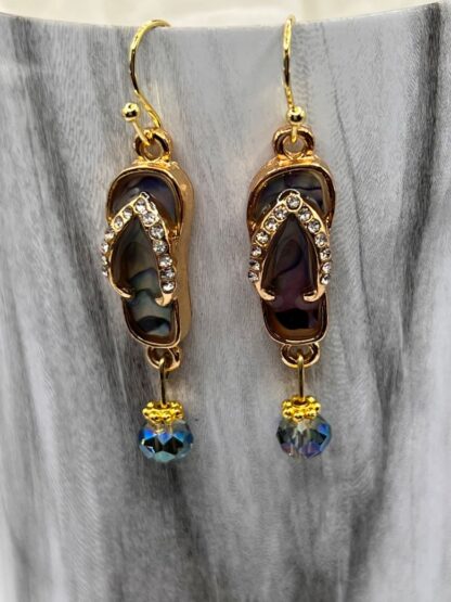 Flip Flop Beaded Dangle Earrings