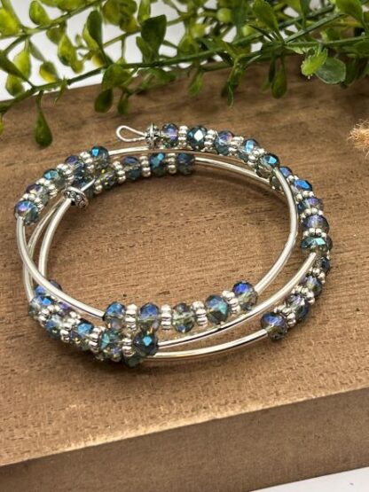 Blue/Green Beaded Boho Bracelet