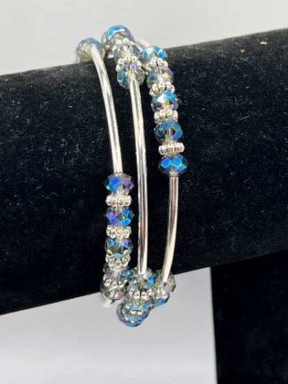 Blue/Green Beaded Boho Bracelet