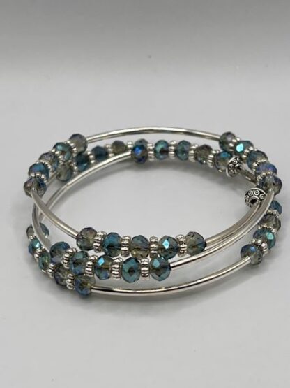 Blue/Green Beaded Boho Bracelet