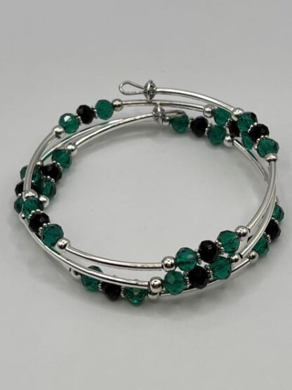 Black/Green Beaded Boho Bracelet