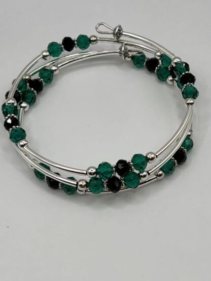 Black/Green Beaded Boho Bracelet