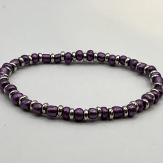Purple Seed Bead Stretch Bracelet