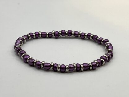 Purple Seed Bead Stretch Bracelet