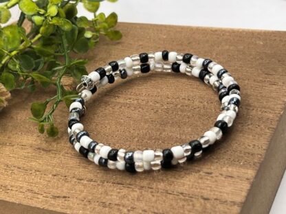 Black & White Seed Bead Boho bracelet
