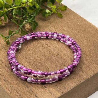 Shades of Violet Seed Bead Boho bracelet