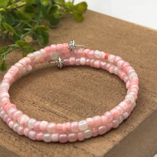 Cotton Candy Pink Seed Bead Boho bracelet