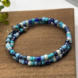 Beach Time Blues Seed Bead Boho bracelet