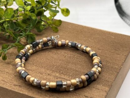 Brown & Oatmeal Seed Bead Boho bracelet