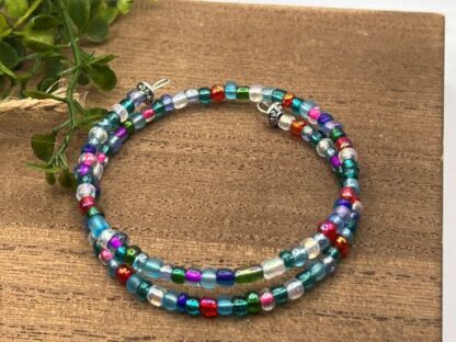 Turq Berry Mix Seed Bead Boho bracelet