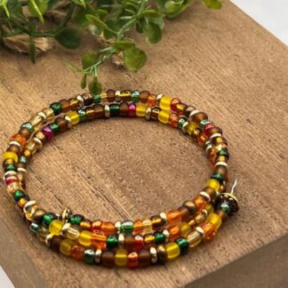 Autumn Seed Bead Boho bracelet