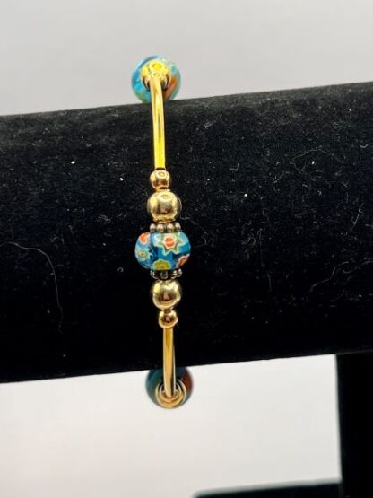 Teal & Gold Bangle Bracelet