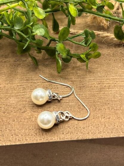 Pearl and Silver Beaded Earrings