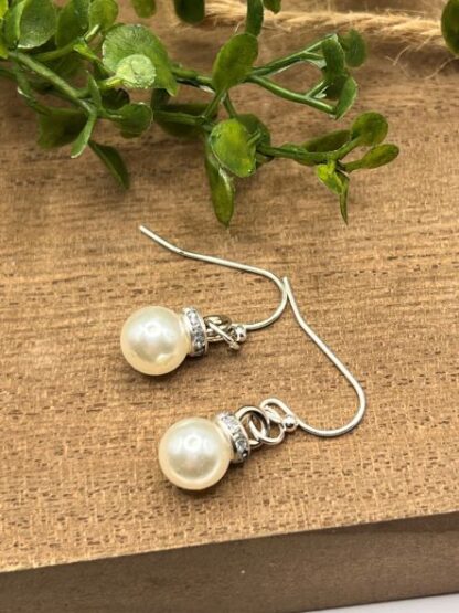 Pearl and Silver Beaded Earrings