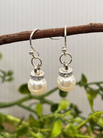 Pearl and Silver Beaded Earrings