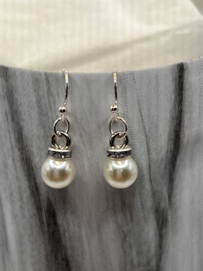 Pearl and Silver Beaded Earrings