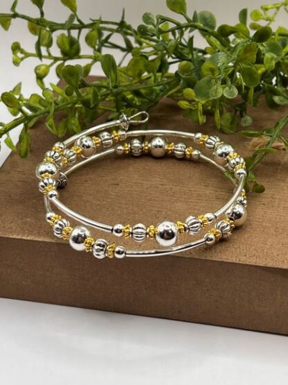 Gold & Silver Beaded Boho Bracelet