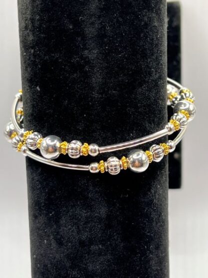 Gold & Silver Beaded Boho Bracelet
